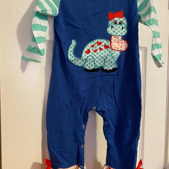 New Valentine’s Dinosaur Romper - Picture 2 of 9